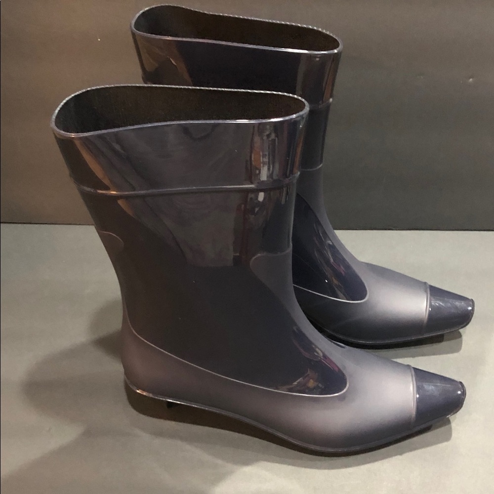 Jeffrey Campbell drench dark midnight‎ blue glossy rainboots size 9 brand new